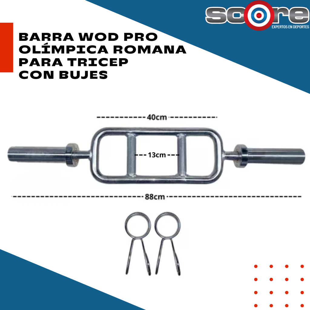 ​Barra Wod Pro Olímpica Romana para Tricep con bujes