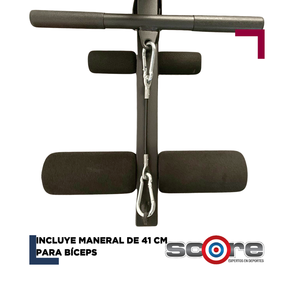 Banca multiposición con soporte para bíceps y pierna Wod Pro
