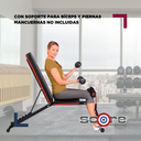 Banca multiposición con soporte para bíceps y pierna Wod Pro