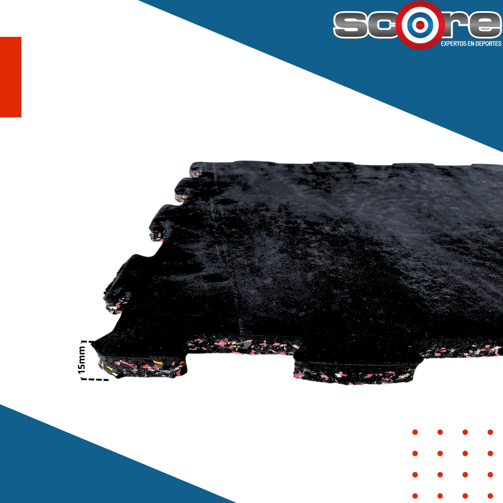 Piso de caucho 15 mm rompecabezas 3 m²