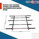 Rack de pared para 10 barra olímpicas Wod Pro