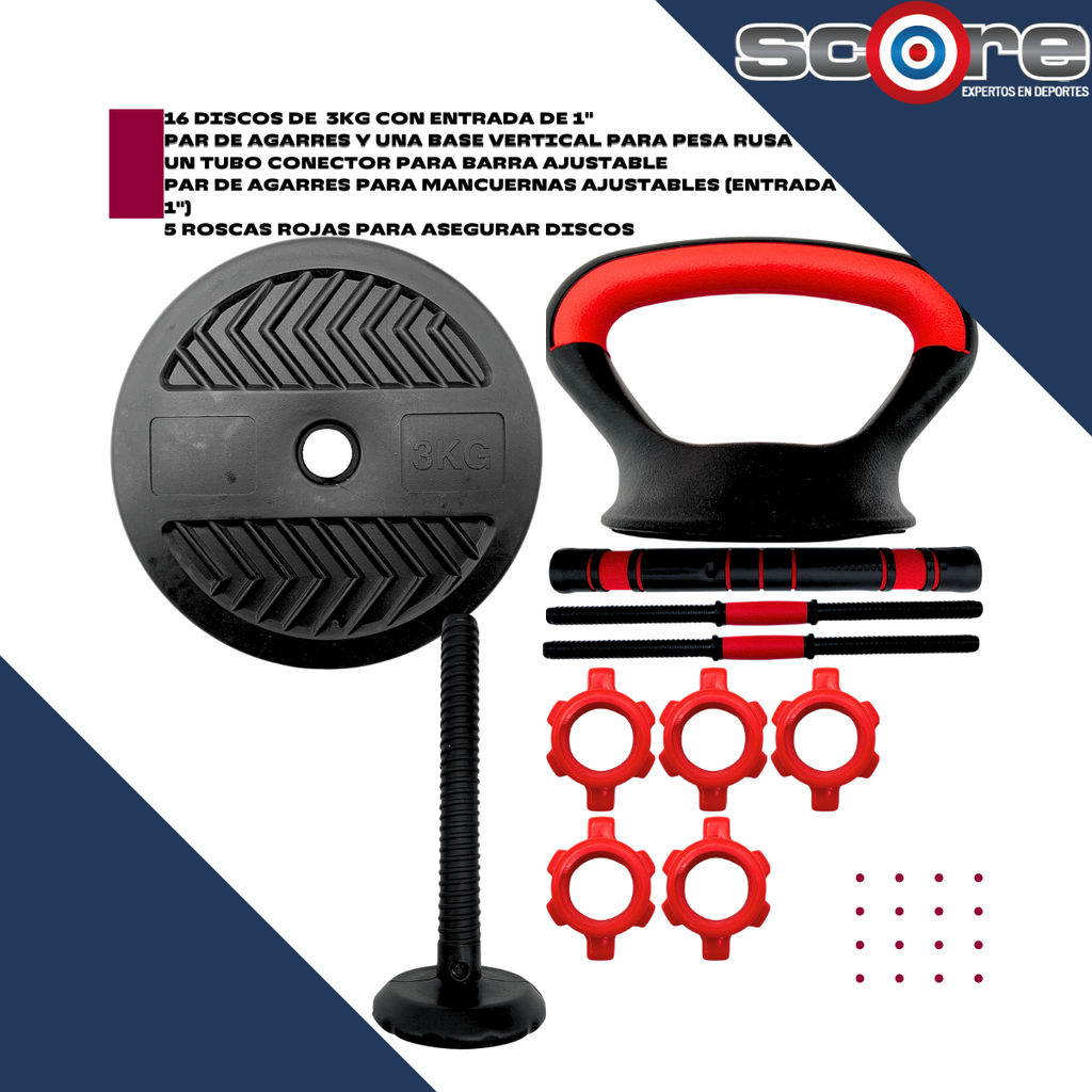 Set de pesas 50 kg ajustable Wod Pro