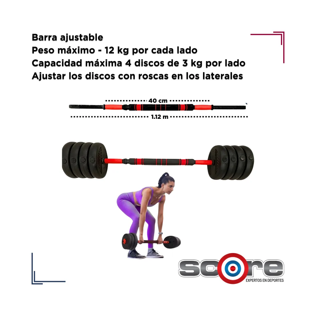 Set de pesas 50 kg ajustable Wod Pro