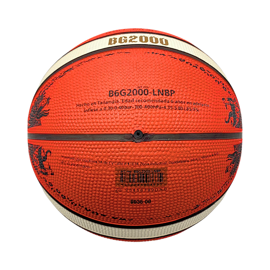 Balón de baloncesto Molten B6G2000 LNBP #6 hule natural