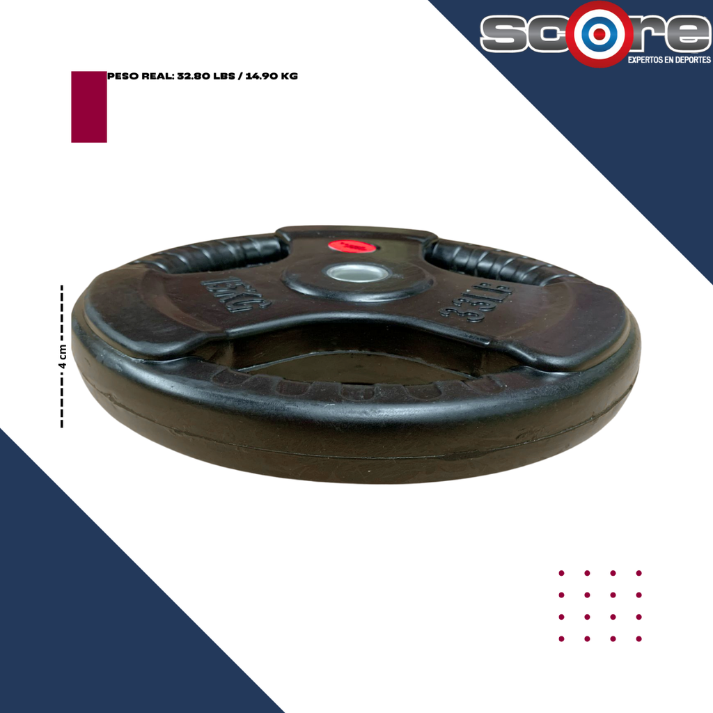 Par de discos estándar 1" 15 kg recubiertos Wod Pro