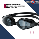 Kit de natación goggles y gorra Vela para adulto