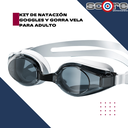 Kit de natación goggles y gorra Vela para adulto