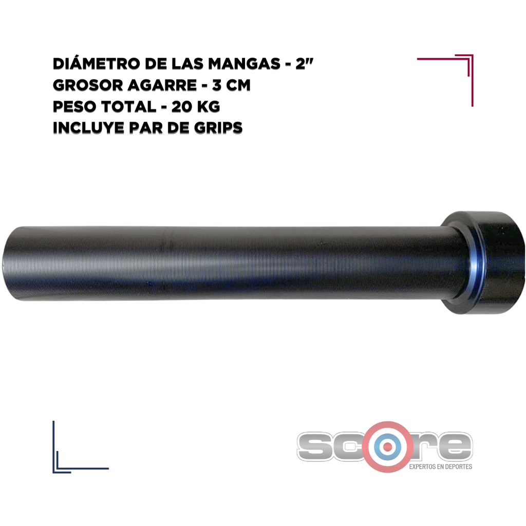 Barra Olímpica IronFit 2.2m 2" 20kg sin bujes