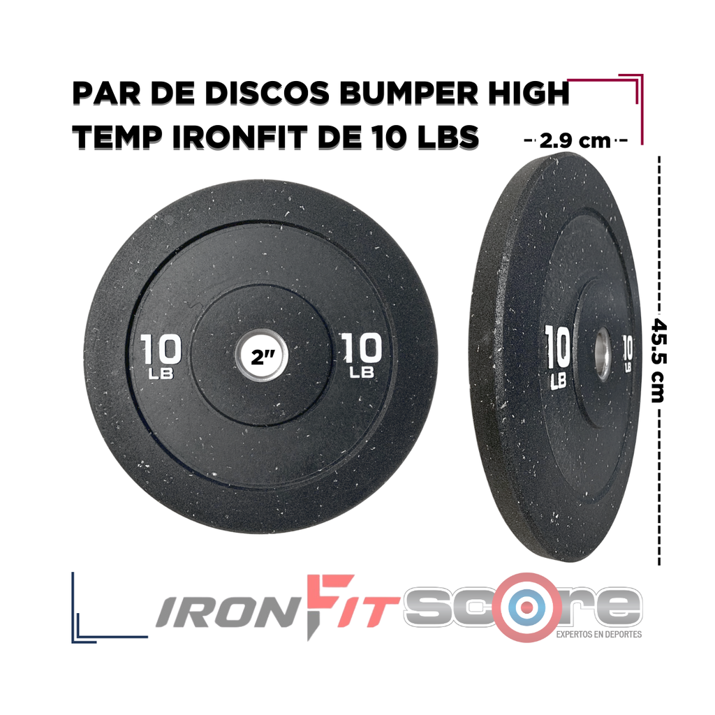 Par de Discos Bumper High Temp IronFit de 10 Lbs