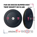Par de Discos Bumper High Temp IronFit de 15 Lbs