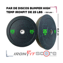 Par de Discos Bumper High Temp IronFit de 25 Lbs