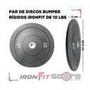 Par de Discos Bumper Rígidos IronFit de 10 Lbs