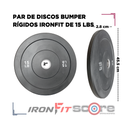 Par de Discos Bumper Rígidos IronFit de 15 Lbs
