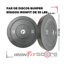 Par de Discos Bumper Rígidos IronFit de 35 Lbs