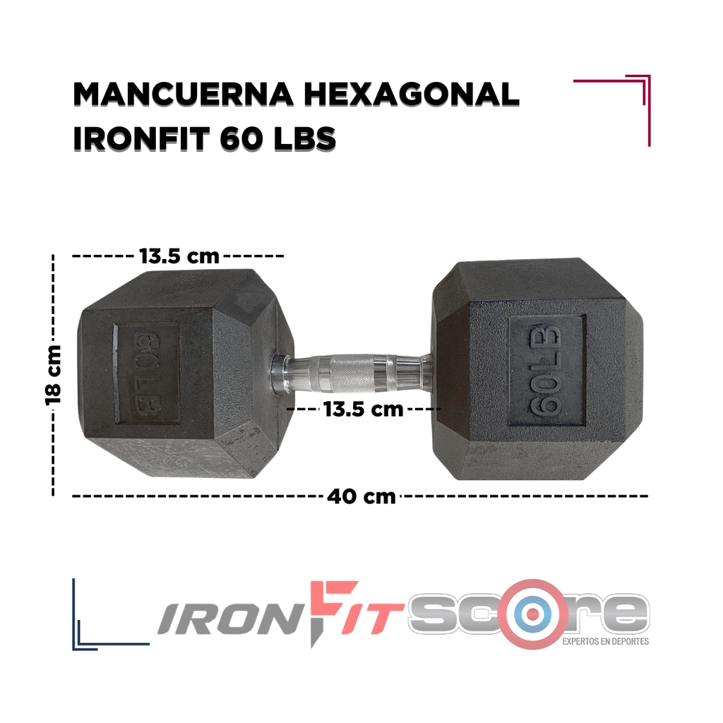 Par de Mancuernas Hexagonales IronFit 60 Lbs