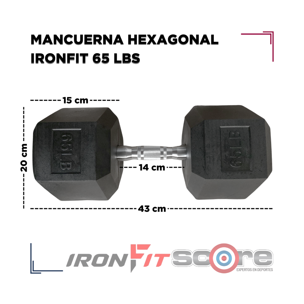 Par de Mancuernas Hexagonales IronFit 65 Lbs