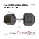 Par de Mancuernas Hexagonales IronFit 70 Lbs