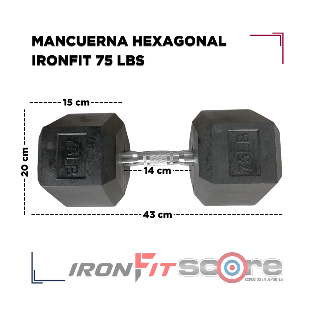 Par de Mancuernas Hexagonales IronFit 75 Lbs