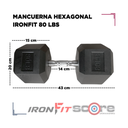 Par de Mancuernas Hexagonales IronFit 80 Lbs
