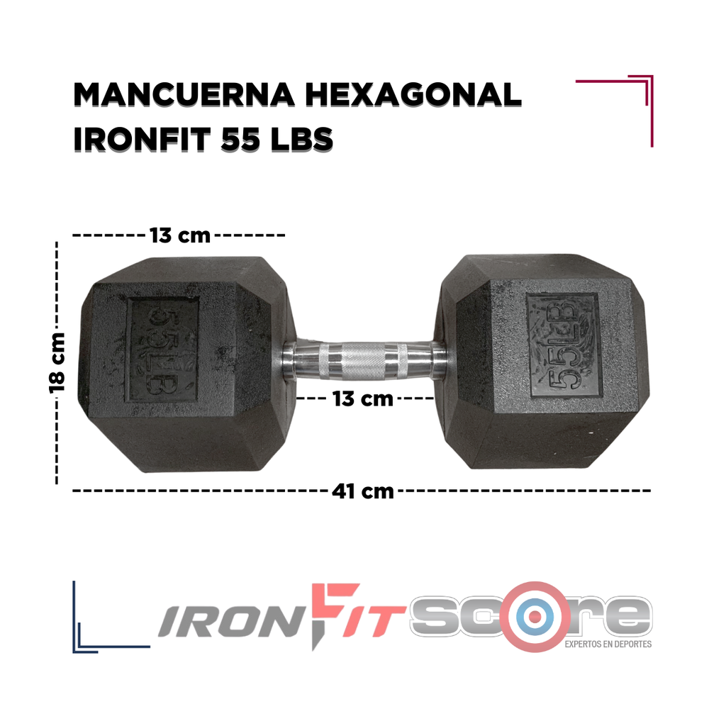 Par de Mancuernas Hexagonales IronFit 55 Lbs