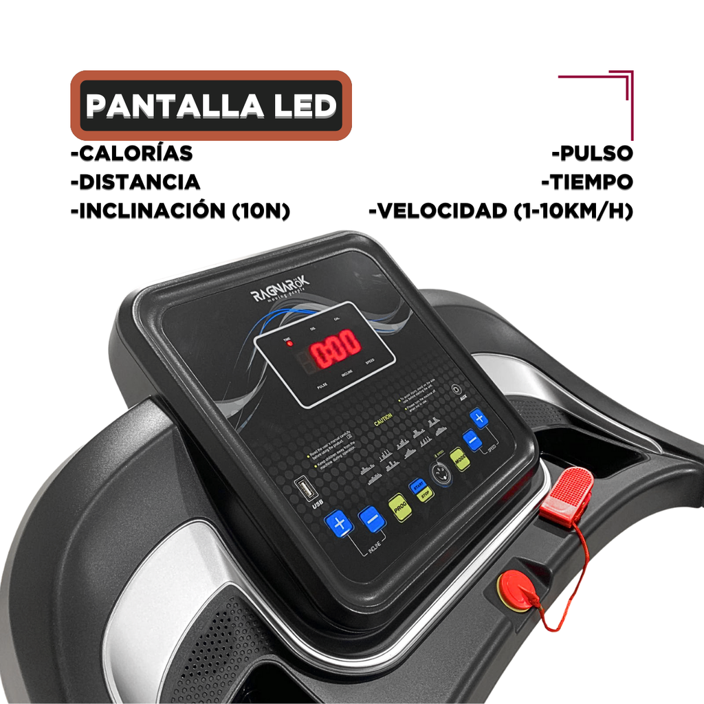 Caminadora Ragnarok RR8050 1.5HP Inclinación Automática