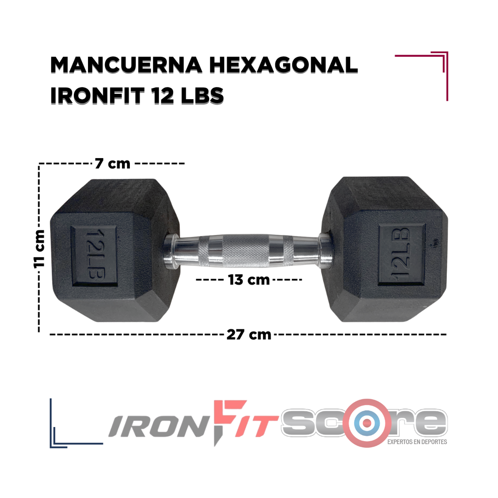 Par de Mancuernas Hexagonales IronFit 12 Lbs