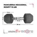Par de Mancuernas Hexagonales IronFit 15 Lbs