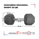 Par de Mancuernas Hexagonales IronFit 25 Lbs