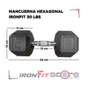 Par de Mancuernas Hexagonales IronFit 30 Lbs