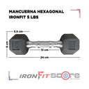 Par de Mancuernas Hexagonales IronFit 5 Lbs