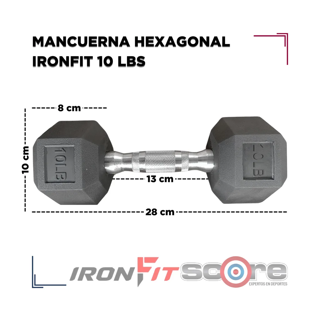 Par de Mancuernas Hexagonales IronFit 10 Lbs