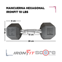 Par de Mancuernas Hexagonales IronFit 10 Lbs