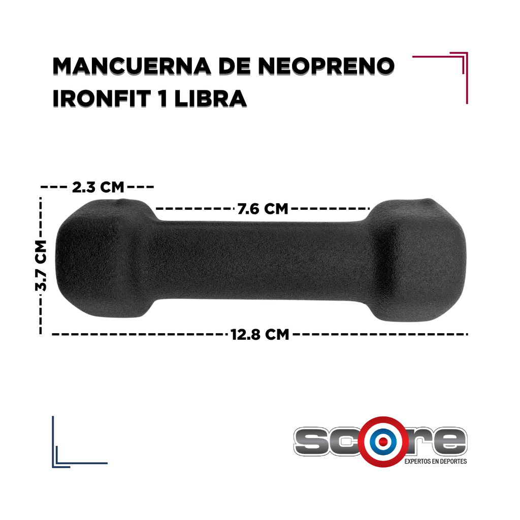 Par de Mancuernas Recubiertas de Neopreno IronFit 1 Libra