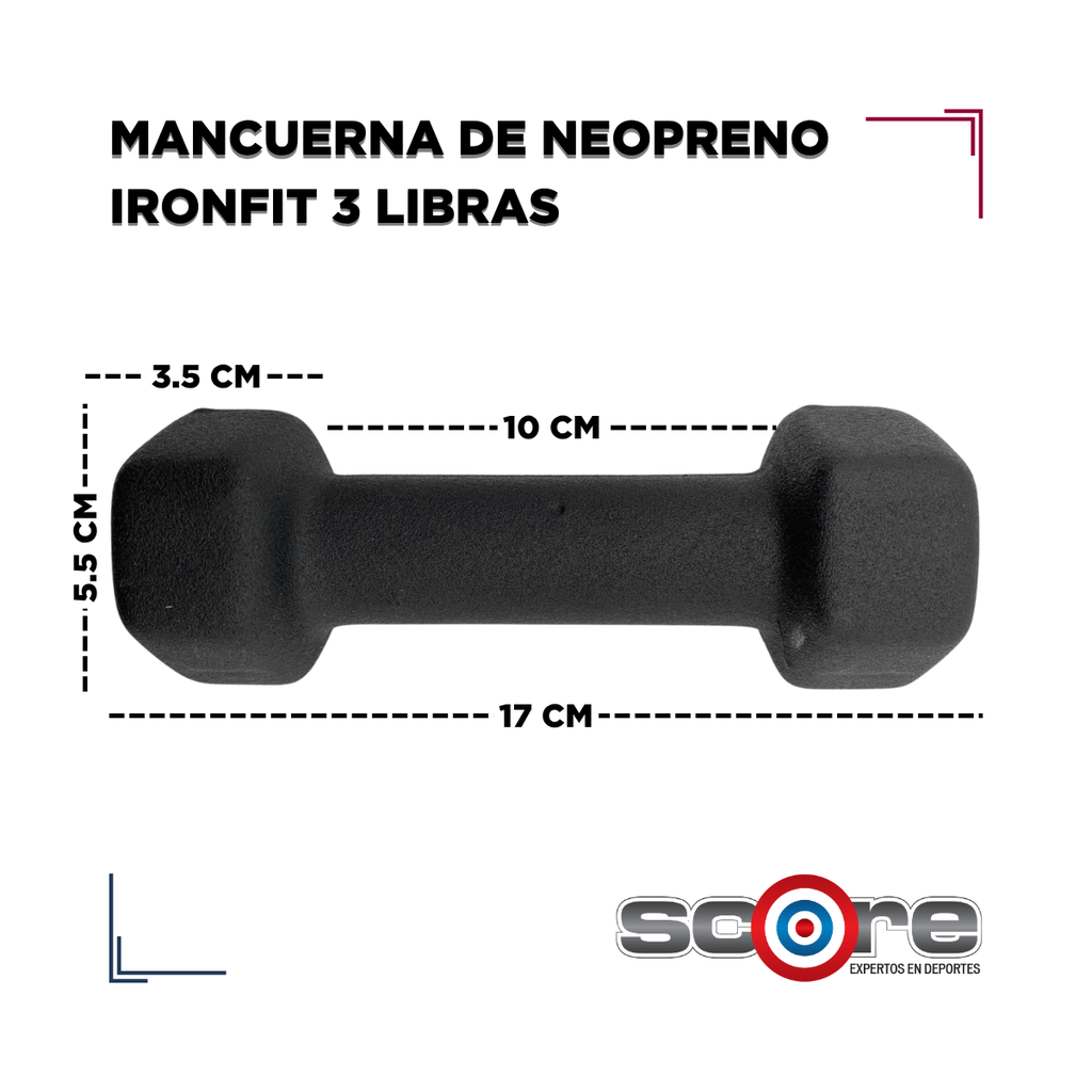 Par de Mancuernas Recubiertas de Neopreno IronFit 3 Libras