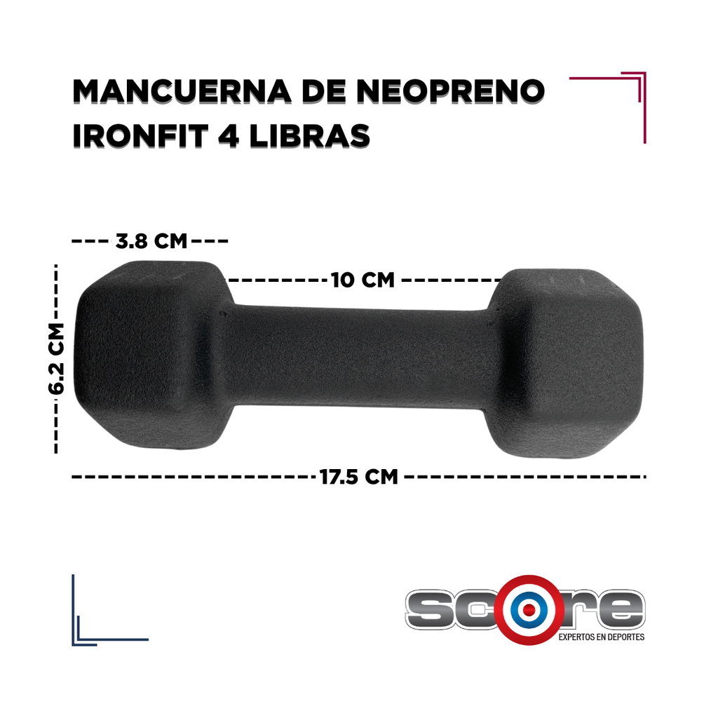 Par de Mancuernas Recubiertas de Neopreno IronFit 4 Libras