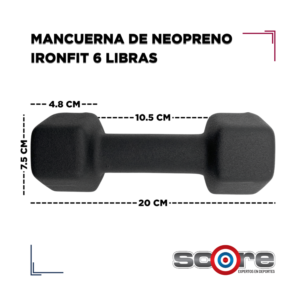 Par de Mancuernas Recubiertas de Neopreno IronFit 6 Libras