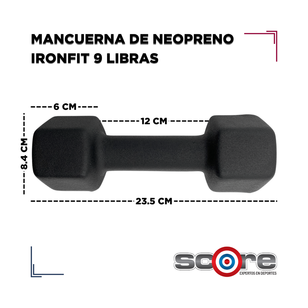 Par de Mancuernas Recubiertas de Neopreno IronFit 9 Libras