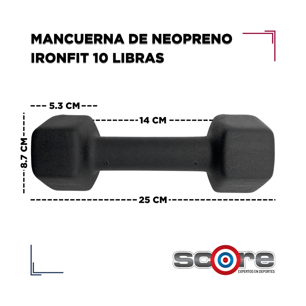 Par de Mancuernas Recubiertas de Neopreno IronFit 10 Libras