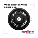 Par de Discos de Acero IronFit 10 kg