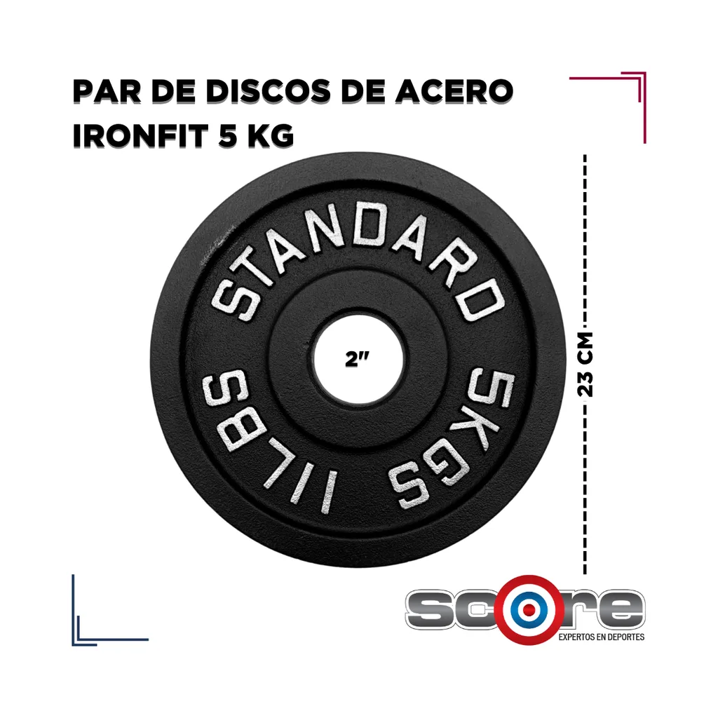 Par de Discos de Acero IronFit 5 kg