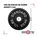 Par de Discos de Acero IronFit 5 kg