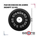Par de Discos de Acero IronFit 2.5 kg