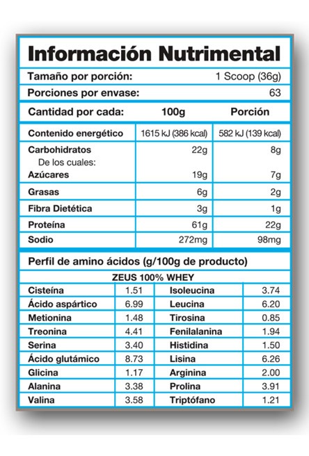 Proteína Zeus 100% Whey