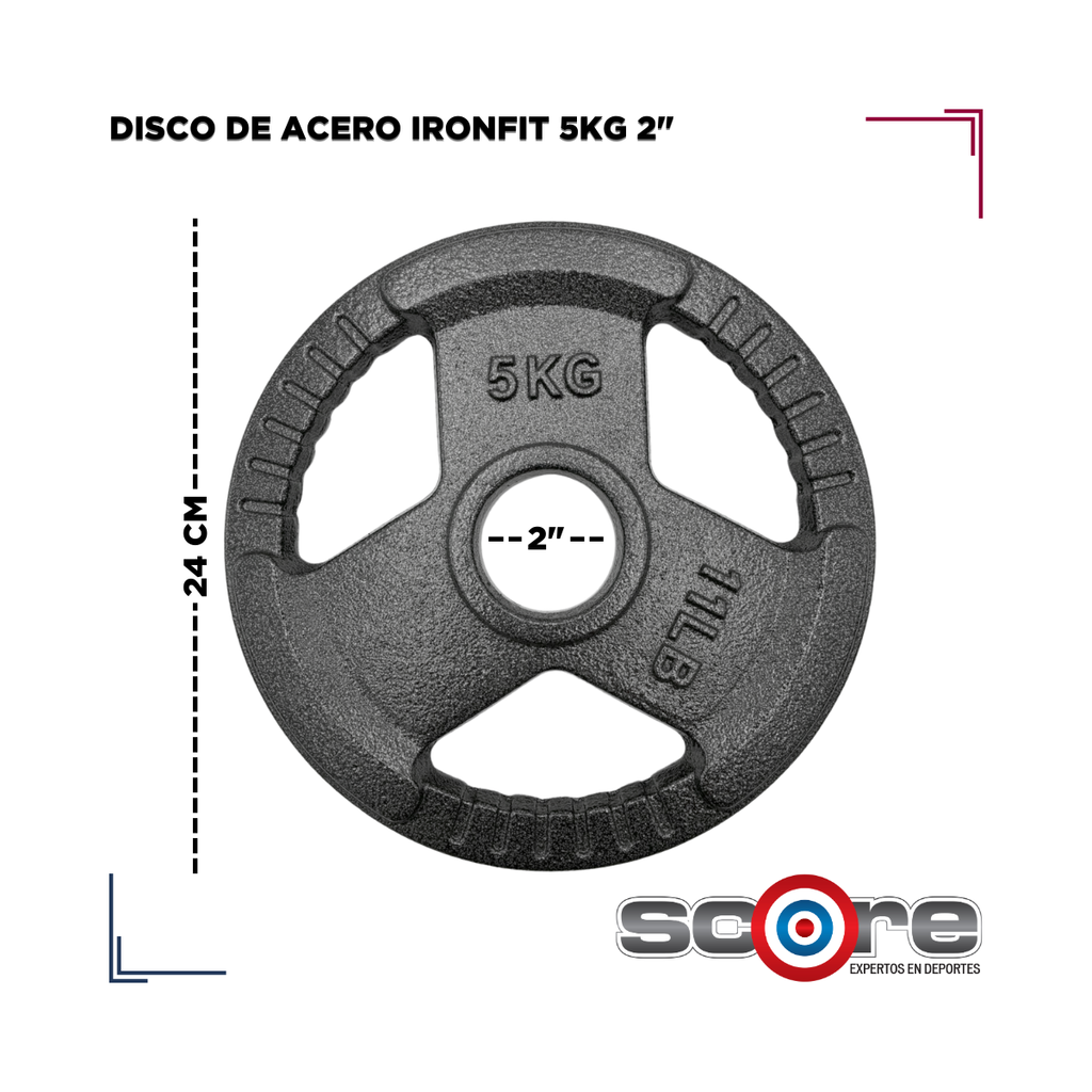Par de Discos de Acero IronFit 5kg 2"