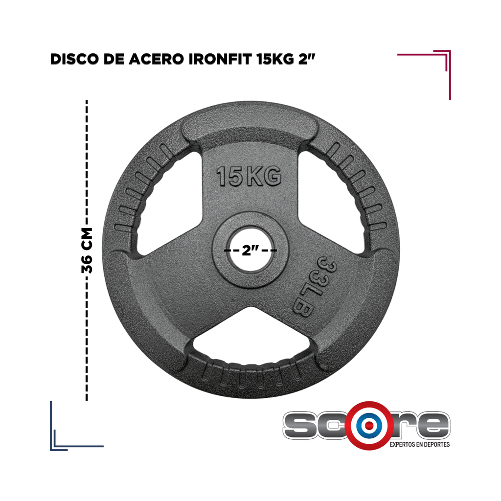 Par de Discos de Acero IronFit 15kg 2"