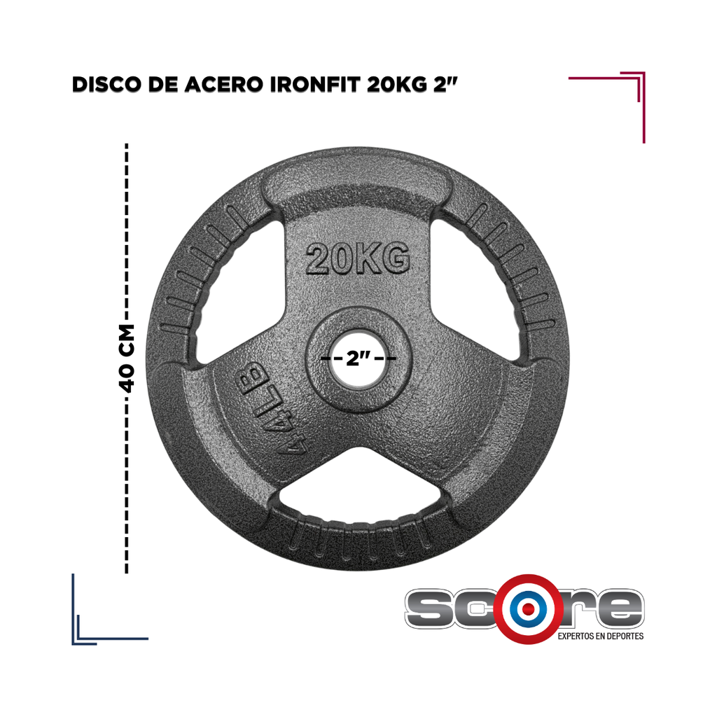 Par de Discos de Acero IronFit 20kg 2"