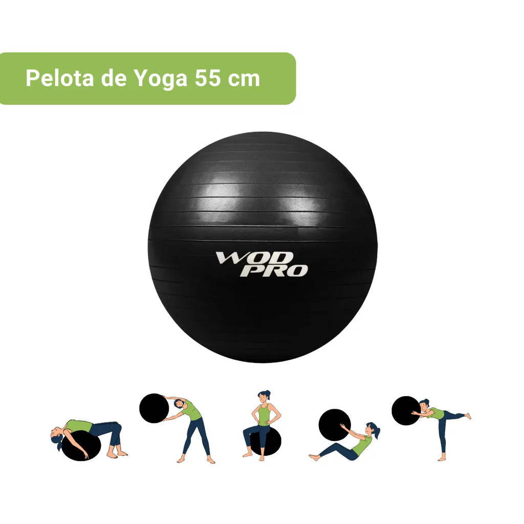 Pelota de Yoga Wod Pro 55 cm con Bomba para Inflar