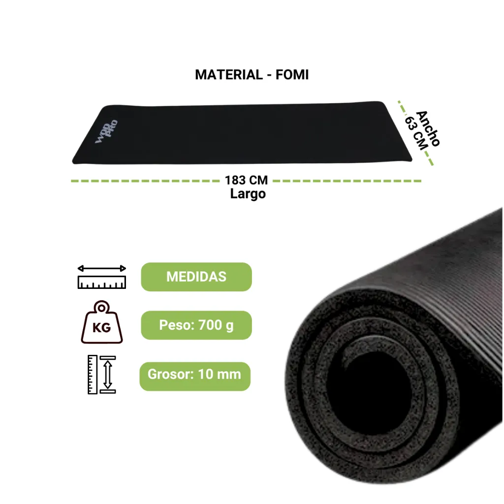 Tapete para Yoga Wod Pro 10 mm con Cinta Transportadora.webp