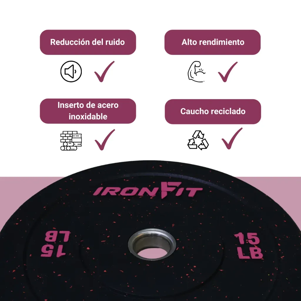 Par de Discos Bumper Hi Temp IronFit de 15 Lbs (4).webp