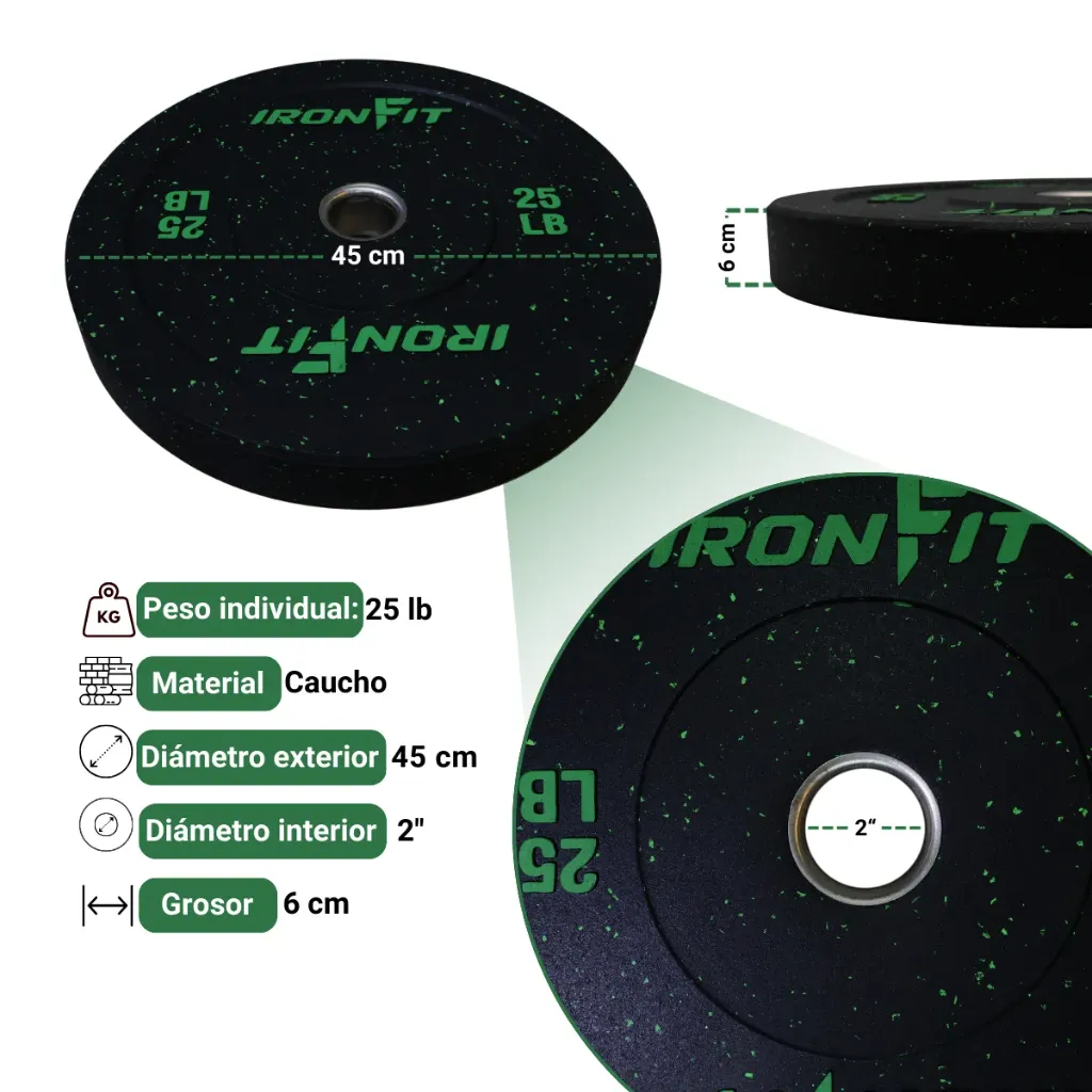 Par de Discos Bumper Hi Temp IronFit de 25 Lbs (3).webp